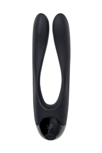 Многофункциональный стимулятор для пар Satisfyer Partner Candy Cane, силикон, чёрный