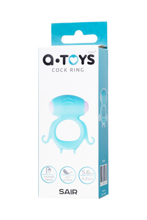 Виброкольцо на пенис TOYFA A-Toys Sair, силикон, голубое, Ø 2,6 см
