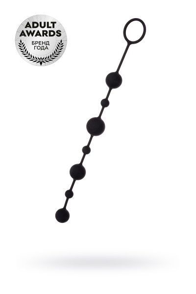 Анальная цепочка  TOYFA A-Toys CORON, силикон, черный, 35,9см