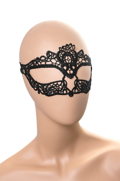 Маска нитяная узкая Eromantica Lady, текстиль, черная, 24,5 см