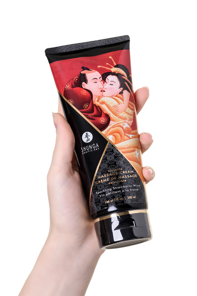 Массажный крем Shunga /Клубника и шампанское/ 200 мл