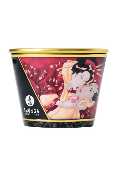 Массажная свеча Shunga, Клубника и шампанское, 170 мл