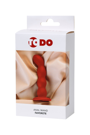 Анальный фаллоимитатор TODO BY TOYFA FAVORITE, силикон, красный, 13 см, Ø 2,8 см